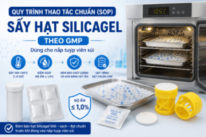 Quy trình sấy hạt silicagel cho đóng nắp viên sủi